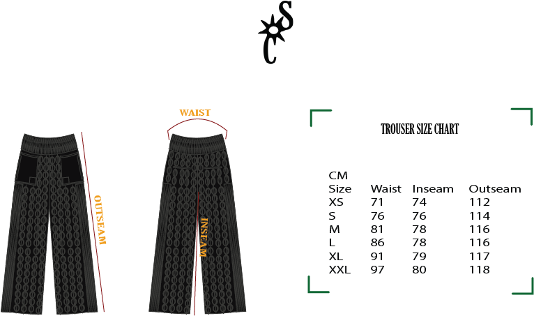 Cowrie Shells Motif Trouser (unisex)