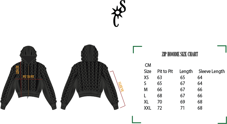 Cowrie Shells Motif Double Zip Hoodie (unisex)